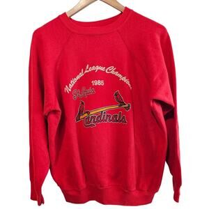 Vintage St. Louis Cardinals Sweatshirt Men Large Red 80s MLB Baseball Streetwear